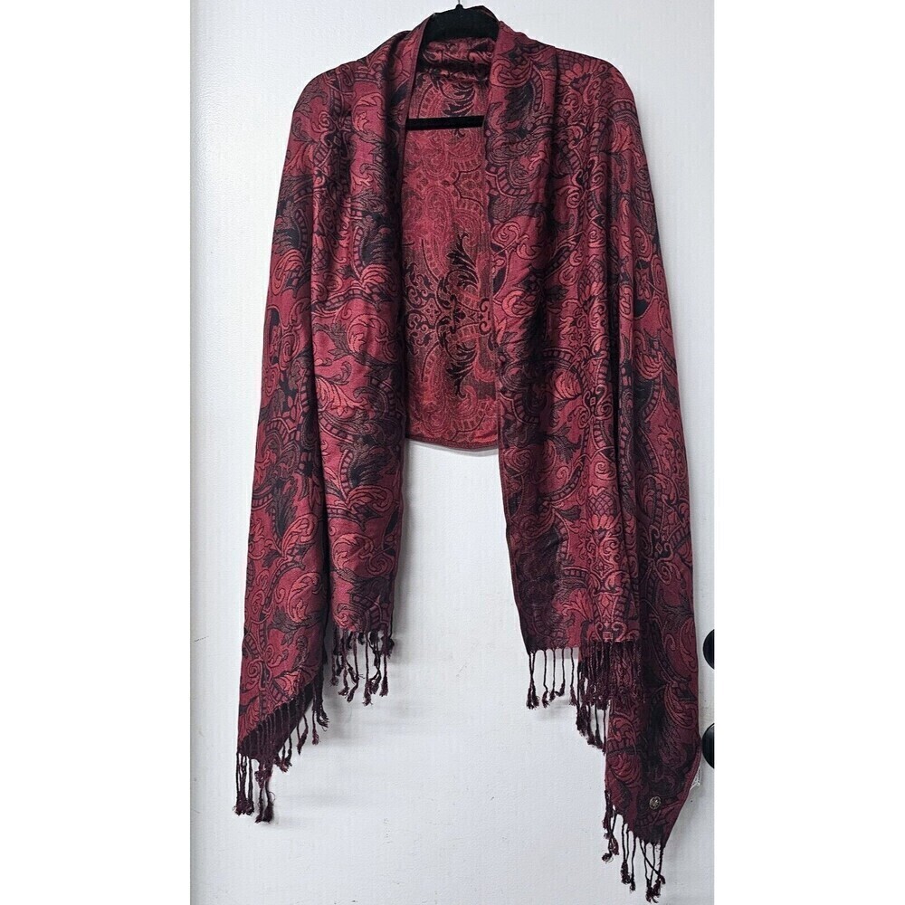 ISAAC MIZRAHI Live Red Extra Large Rectangular Scarf Shawl Wrap 28 in x 74 in